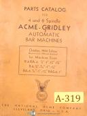 Acme-Acme Gridley-National Acme-Gridley-Acme Gridley, National Acme R, RA-4 &6, RAS-6, Bar Machine, Parts Manual 1944-R-R-RA-RA-4-RA-6-RAS-6-01